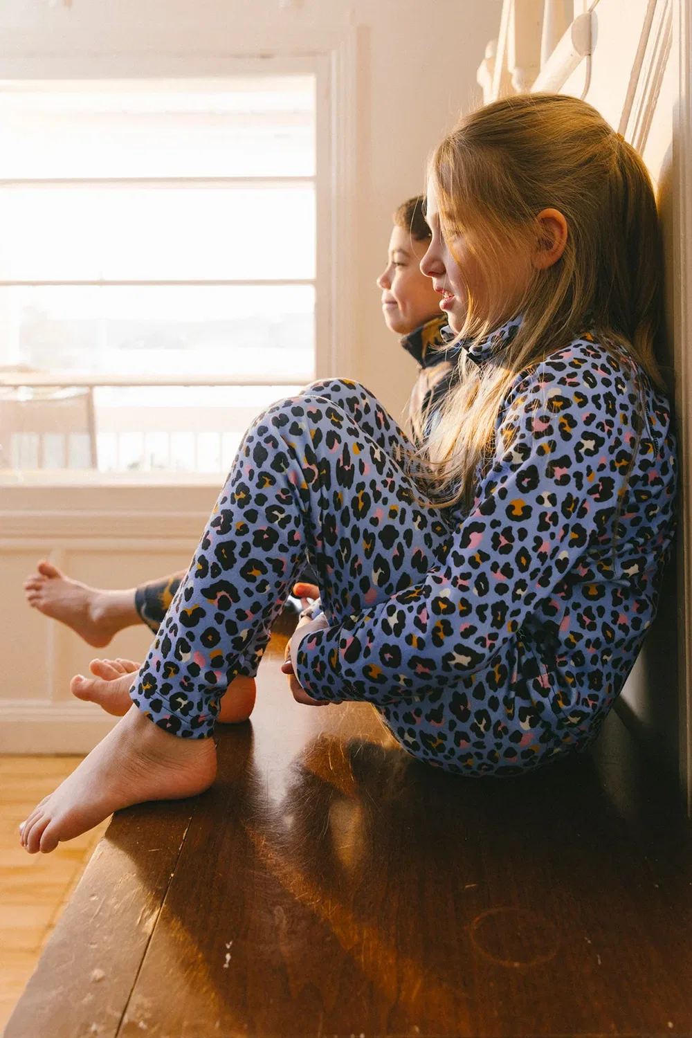 Детский термокомплект из двух предметов с начесом Blue Leopard Print Deux par Deux, Blue Leopard Print — фото 3