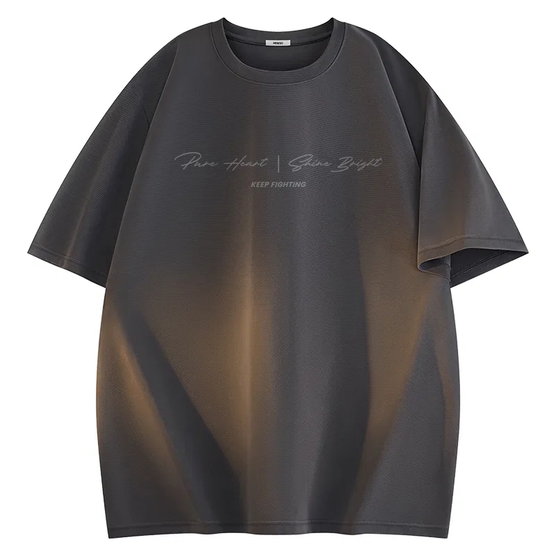 Детская футболка с принтом MINISO, Цвет Ice Silk Quick Dry Sun Protection Dark Gray (Heart at Peace)