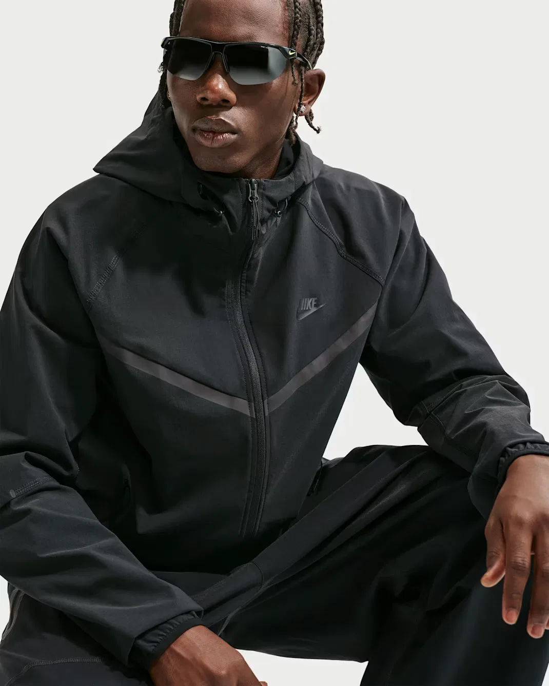 Мужская ветровка Dri-FIT Woven на молнии Nike Tech, Black/Black/Black — фото 3