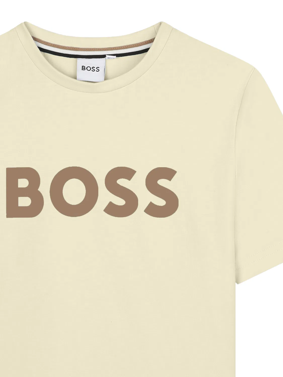 Футболка стандартного кроя для мальчика Boss, бежевый — фото 3