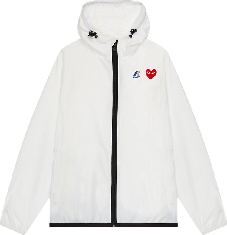 

Куртка Comme des Garçons PLAY x K-Way Full-Zip Packable Jacket 'White', белый