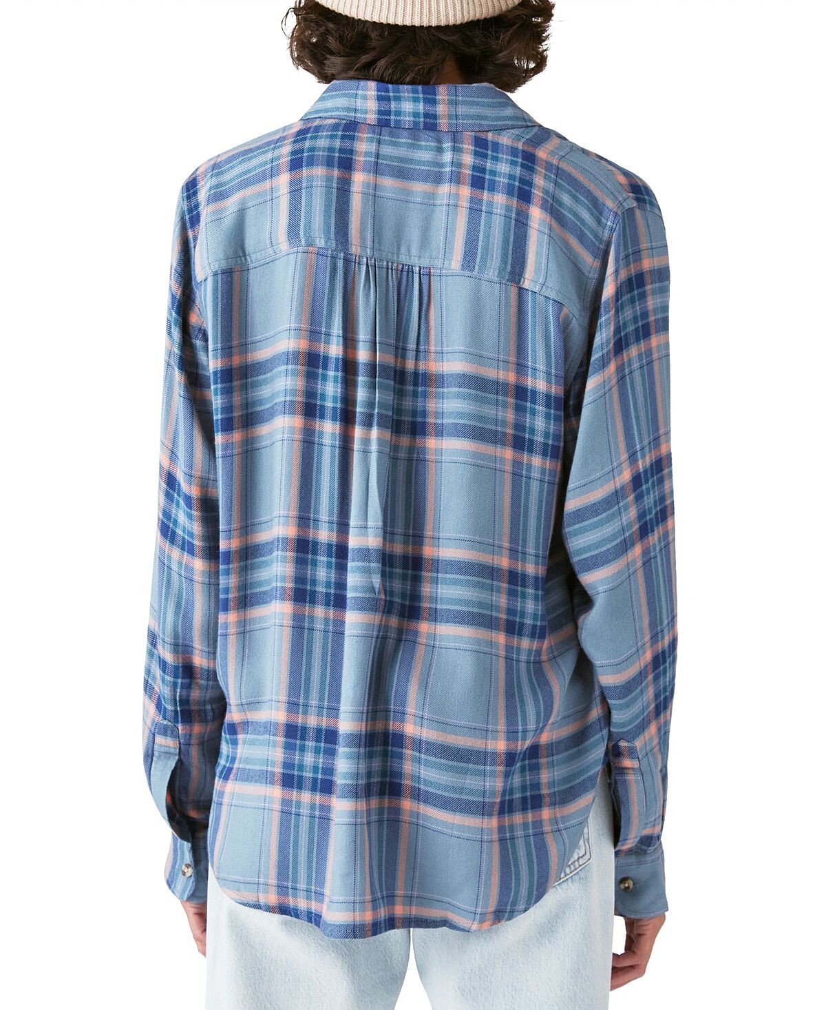 Женская клетчатая рубашка бойфренда на пуговицах Lucky Brand, мульти — фото 3