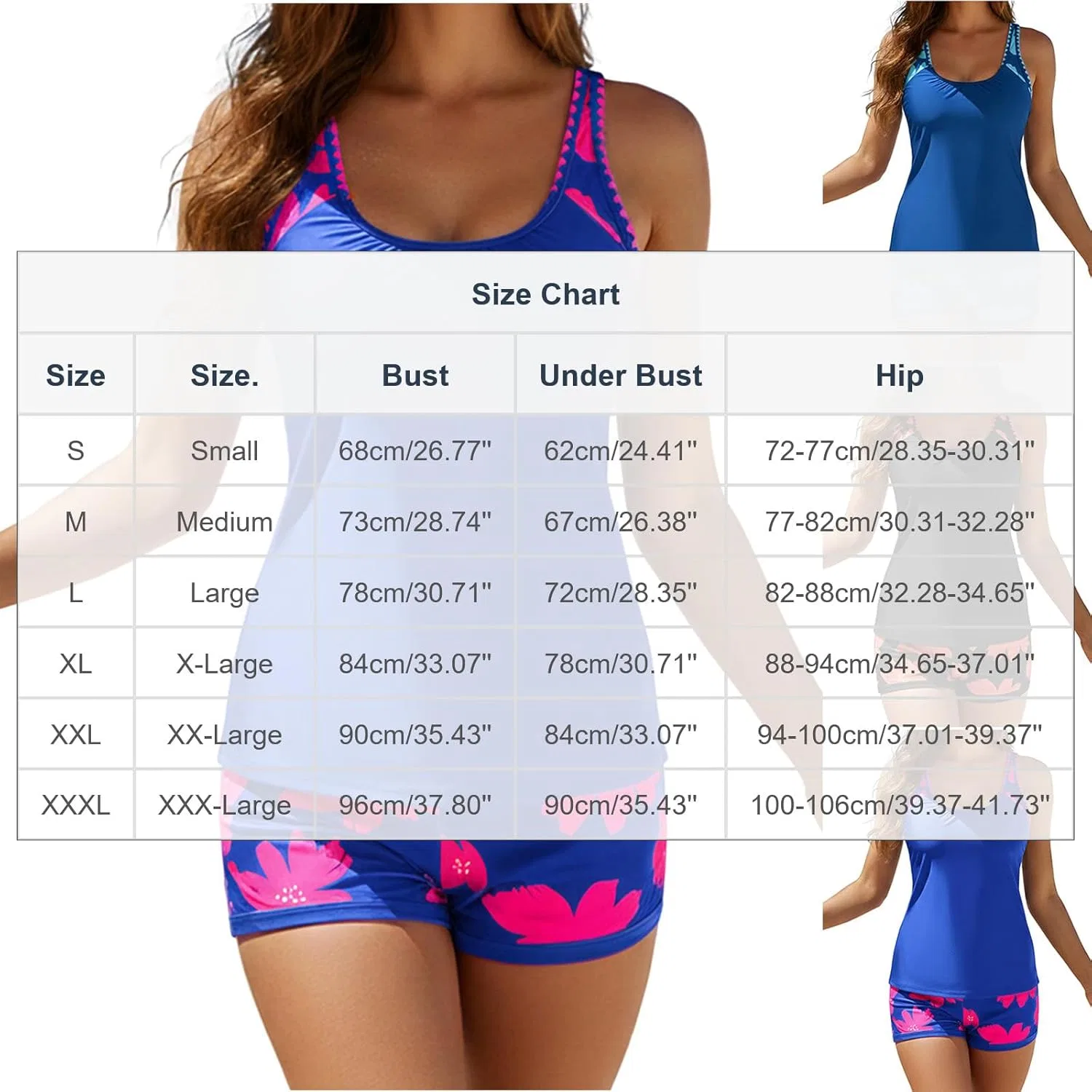 Женский танкини с эффектом утяжки V-образный вырез Two Piece Swimwear, Sky Blue — фото 3