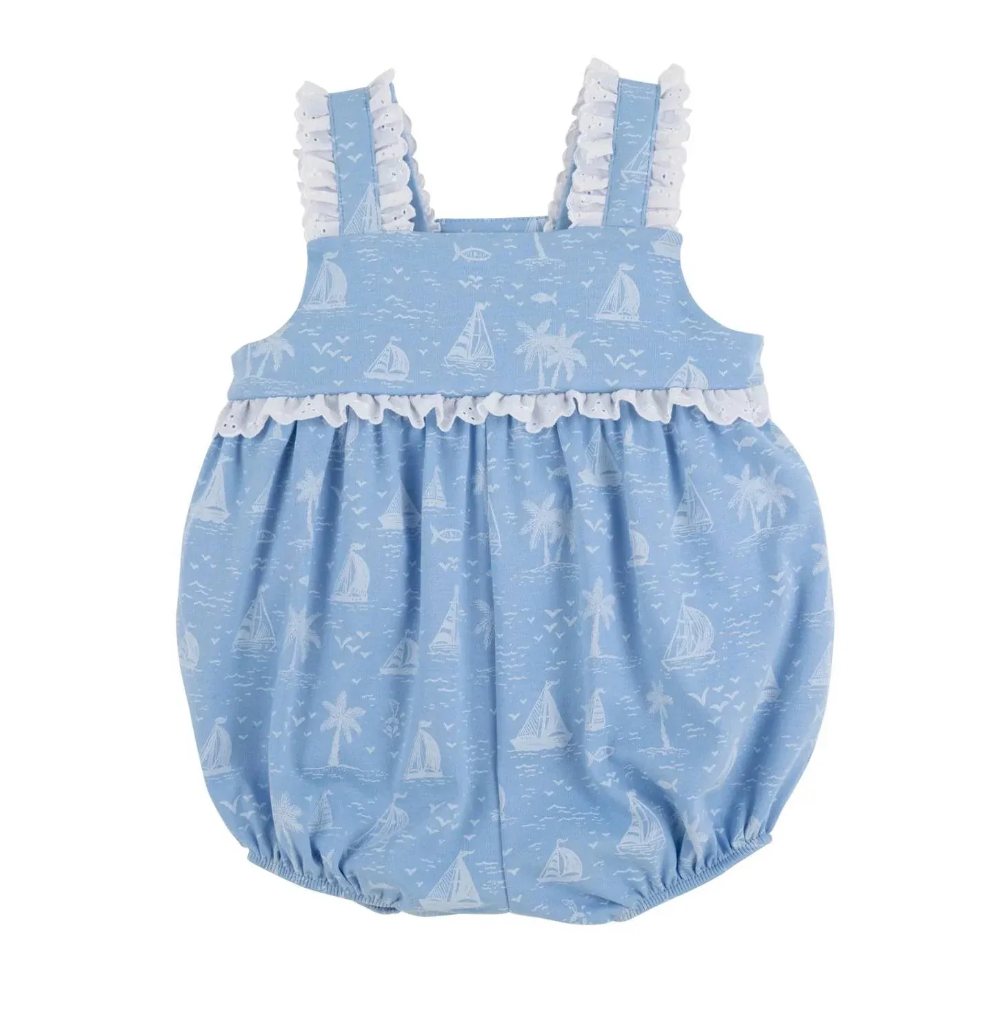 Детский боди-комбинезон для девочек хлопковый Babs Bubble Romper Beaufort Bonnet, Bay Side Boats