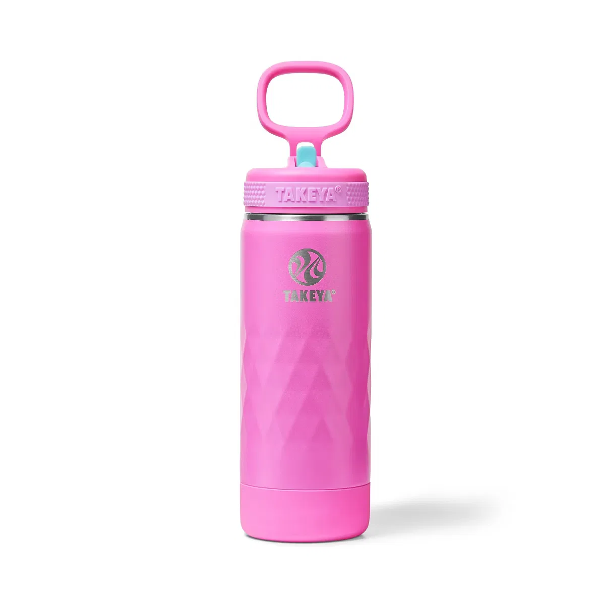 Детская бутылка для воды 18 унций с трубочкой и тройной изоляцией Takeya, Fuchsia Flash