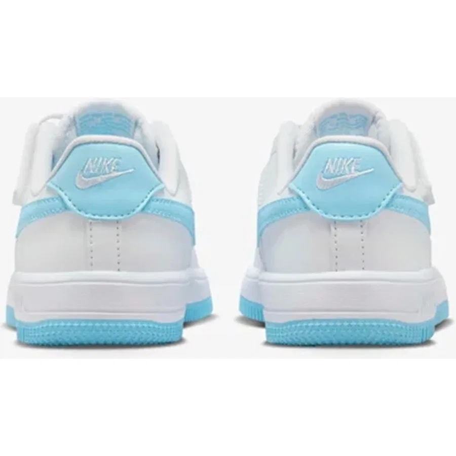 Кроссовки повседневные с липучками Air Force 1 Ps Nike, Белый Светло-Голубой — фото 4