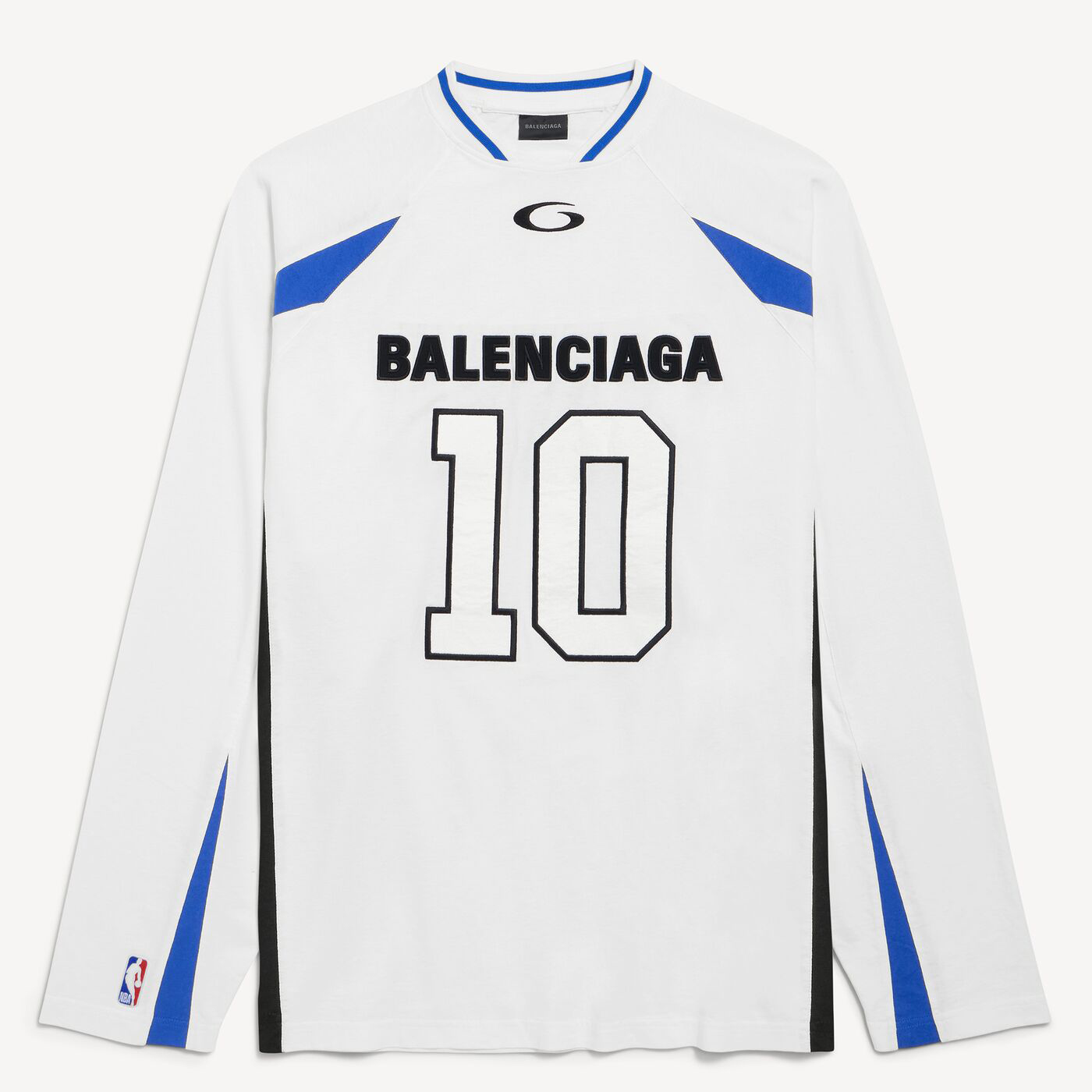 Лонгслив Balenciaga x Nba Collaboration Oversized, белый/мультиколор
