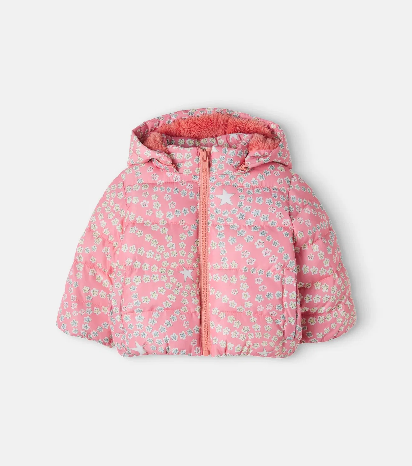 Детская куртка-пуховик с принтом Stella Mccartney Kids, розовый