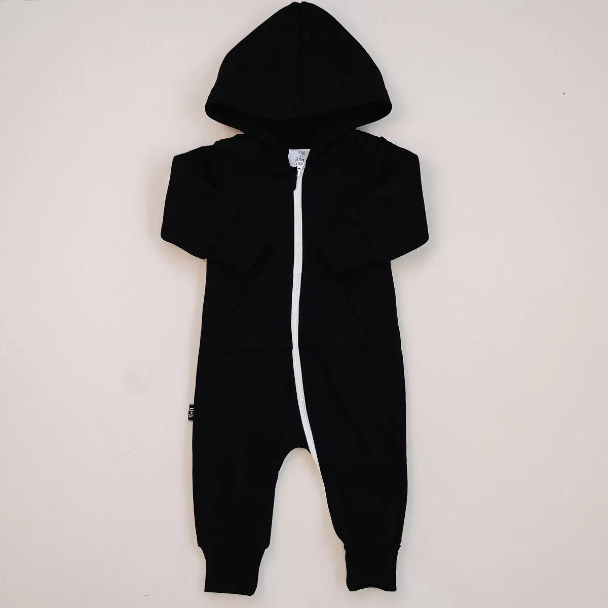 Детский комбинезон-свитшот на молнии с капюшоном Zion Olive + Scout, Black
