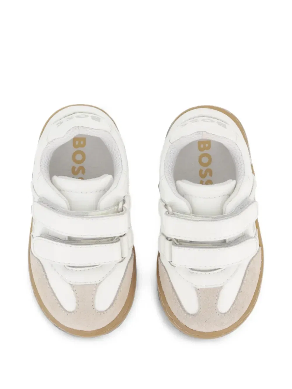 Кроссовки на липучках с логотипом Boss Kidswear, белый — фото 4
