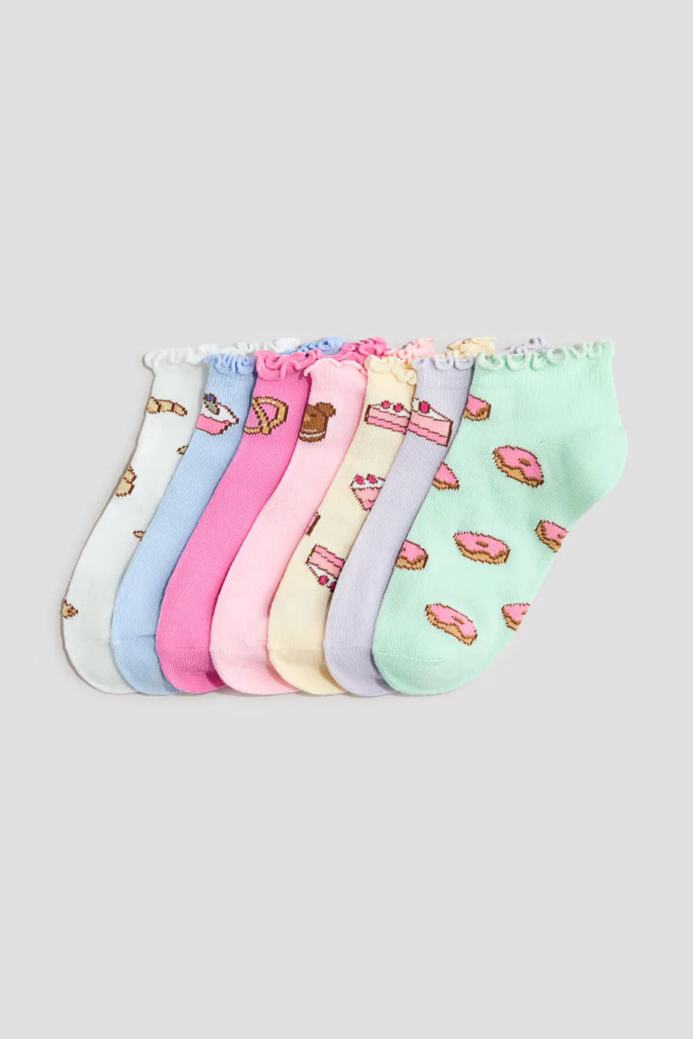 7 пар носков для кроссовок H&M, Rosa/Donut