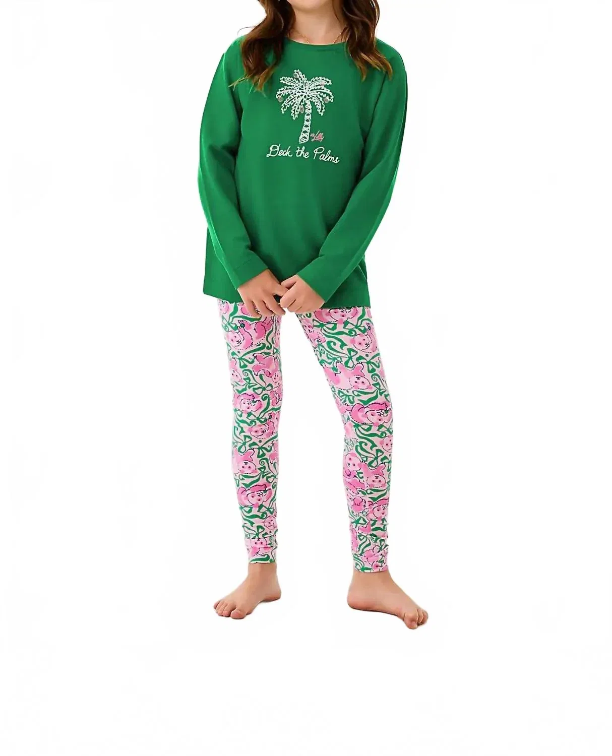 Детский свитшот для девочек с длинным рукавом Mini Ballad Lilly Pulitzer, Multi Deck The Palms Embroidery