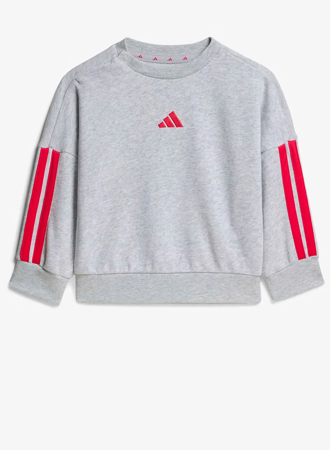 Комплект джоггеров для малышей с мягкой футерной тканью Adidas, светло-серый — фото 2