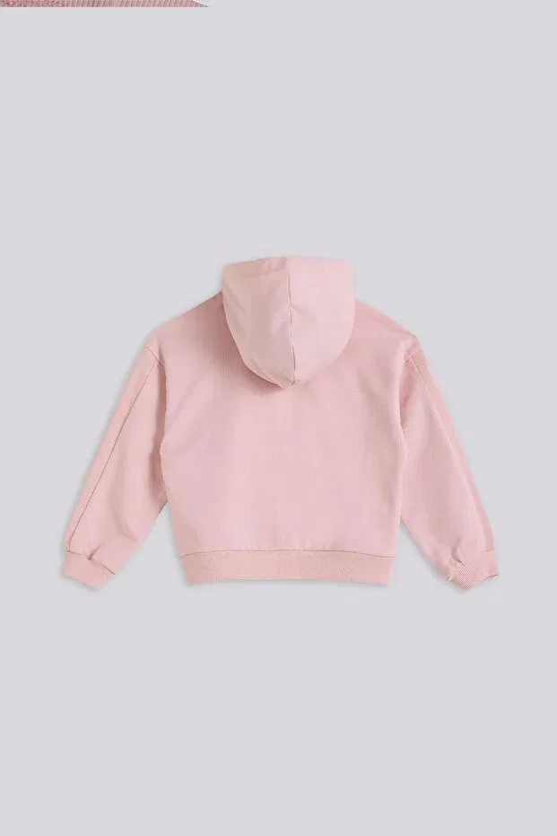 Детские свитшот с капюшоном для девочек Tyess Basic, Pink — фото 3