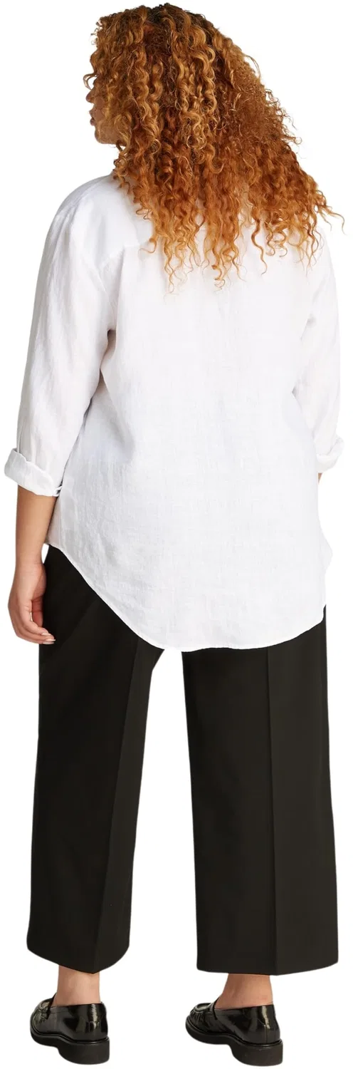 Женская рубашка из льна Relaxed Shirt Tommy Hilfiger, White (Th Optic White) — фото 2