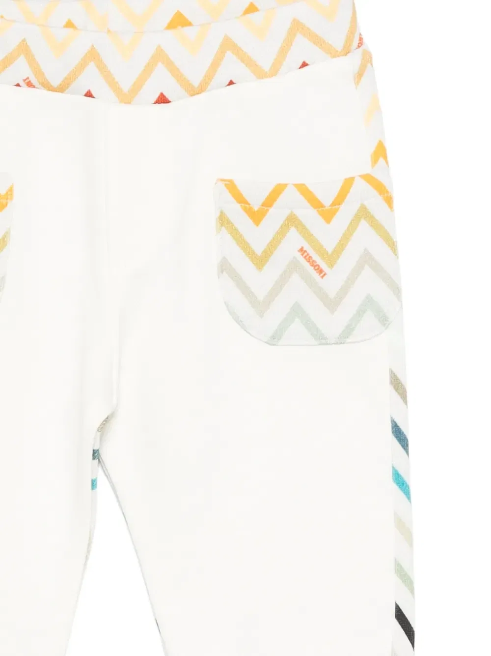 Эластичные спортивные брюки с зигзагообразным узором Missoni Kids, белый — фото 3