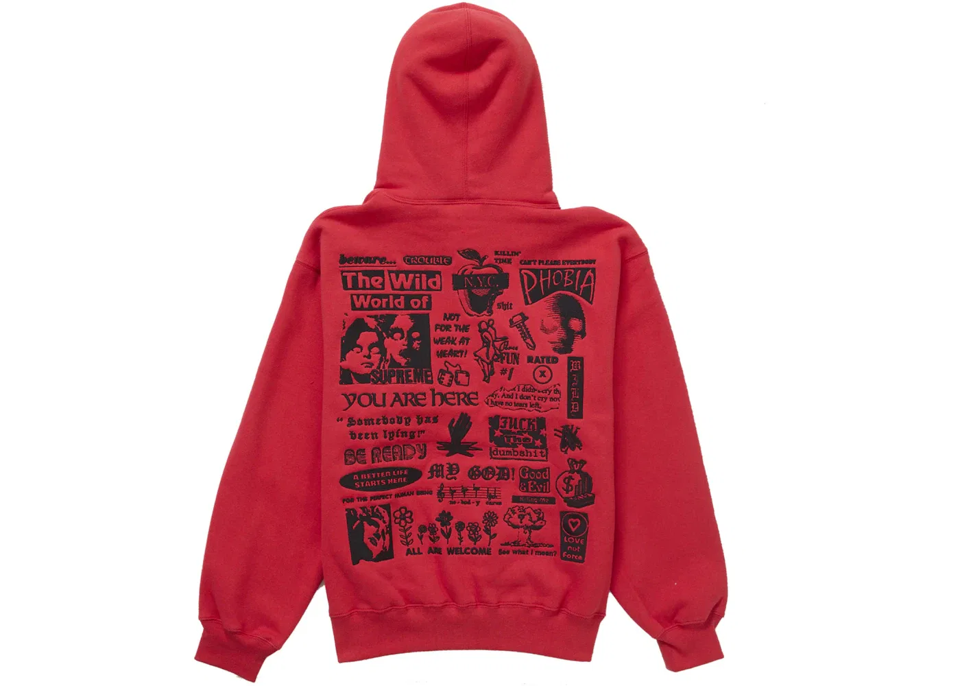 Мужской худи с вышивкой Supreme Wild Embroidered Hooded Sweatshirt, Burnt Red