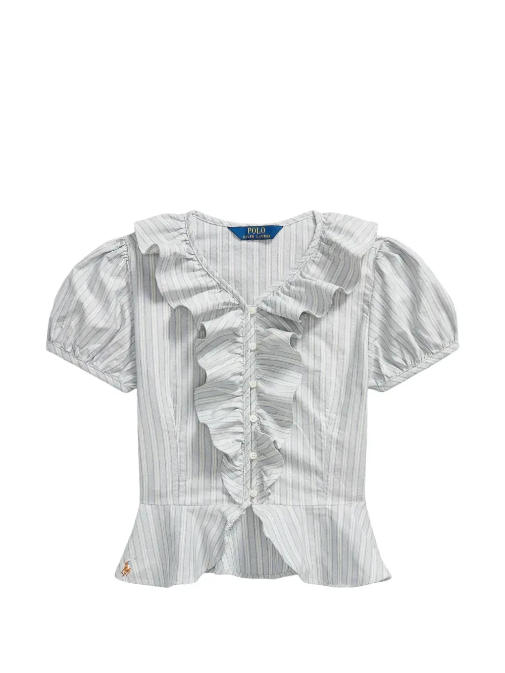 Блуза с оборками Polo Ralph Lauren Kids, синий