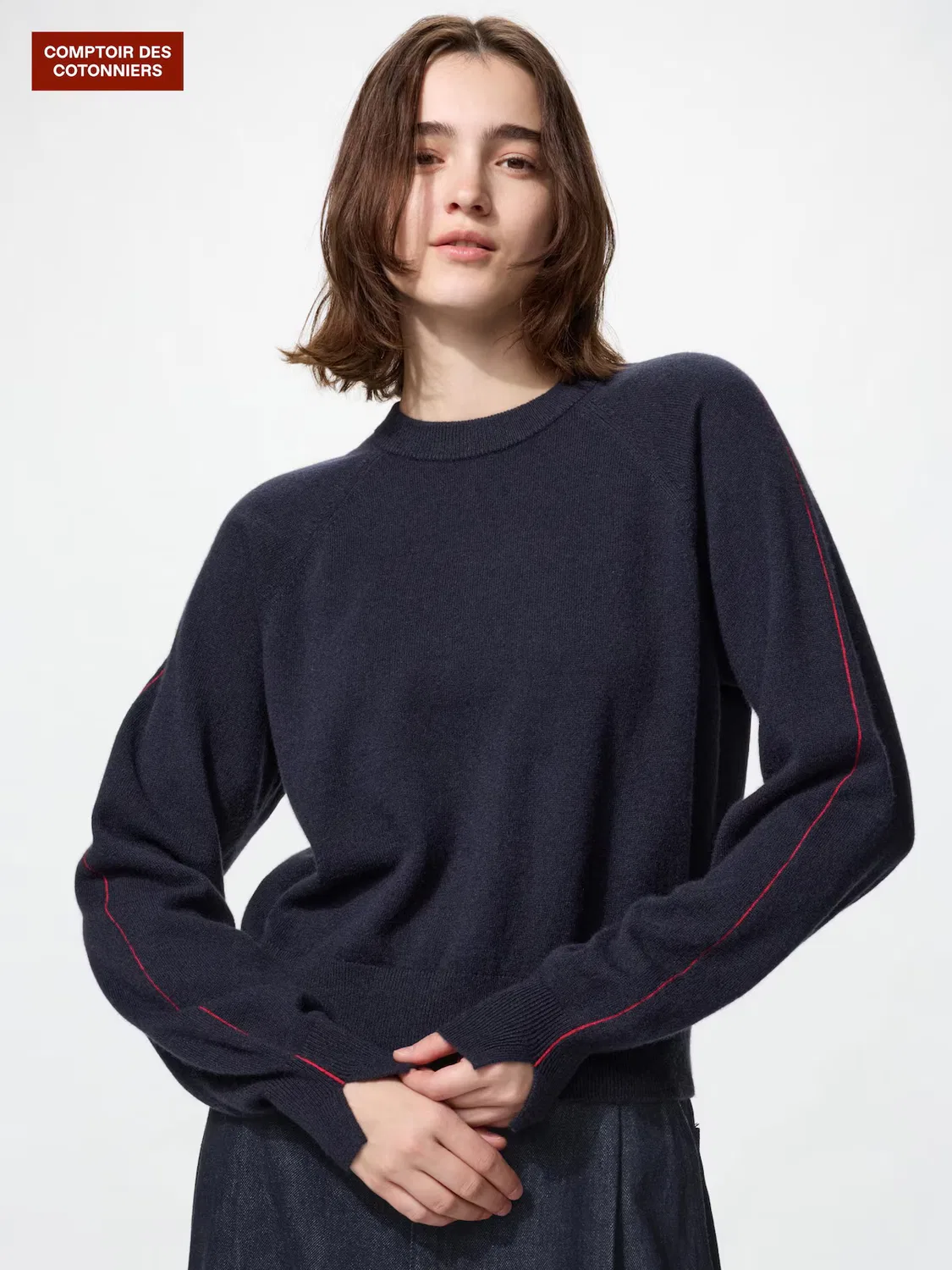 Свитер Uniqlo, мужской/женский, темно-синий