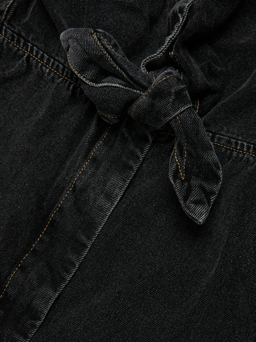 Джинсовое платье-рубашка с завязками на талии Diesel Kids, черный — фото 3