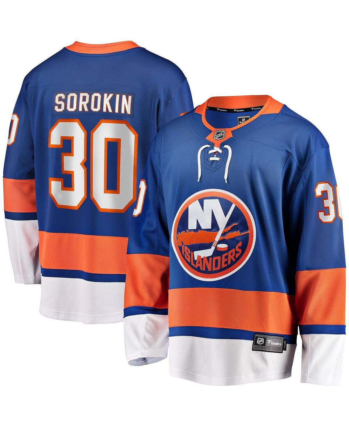 

Мужская фирменная футболка ilya sorokin royal new york islanders home breakaway player джерси Fanatics