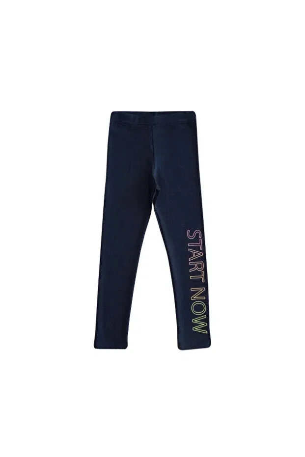 Детские леггинсы для девочек с принтом Lovetti, Dark Navy Blue — фото 3
