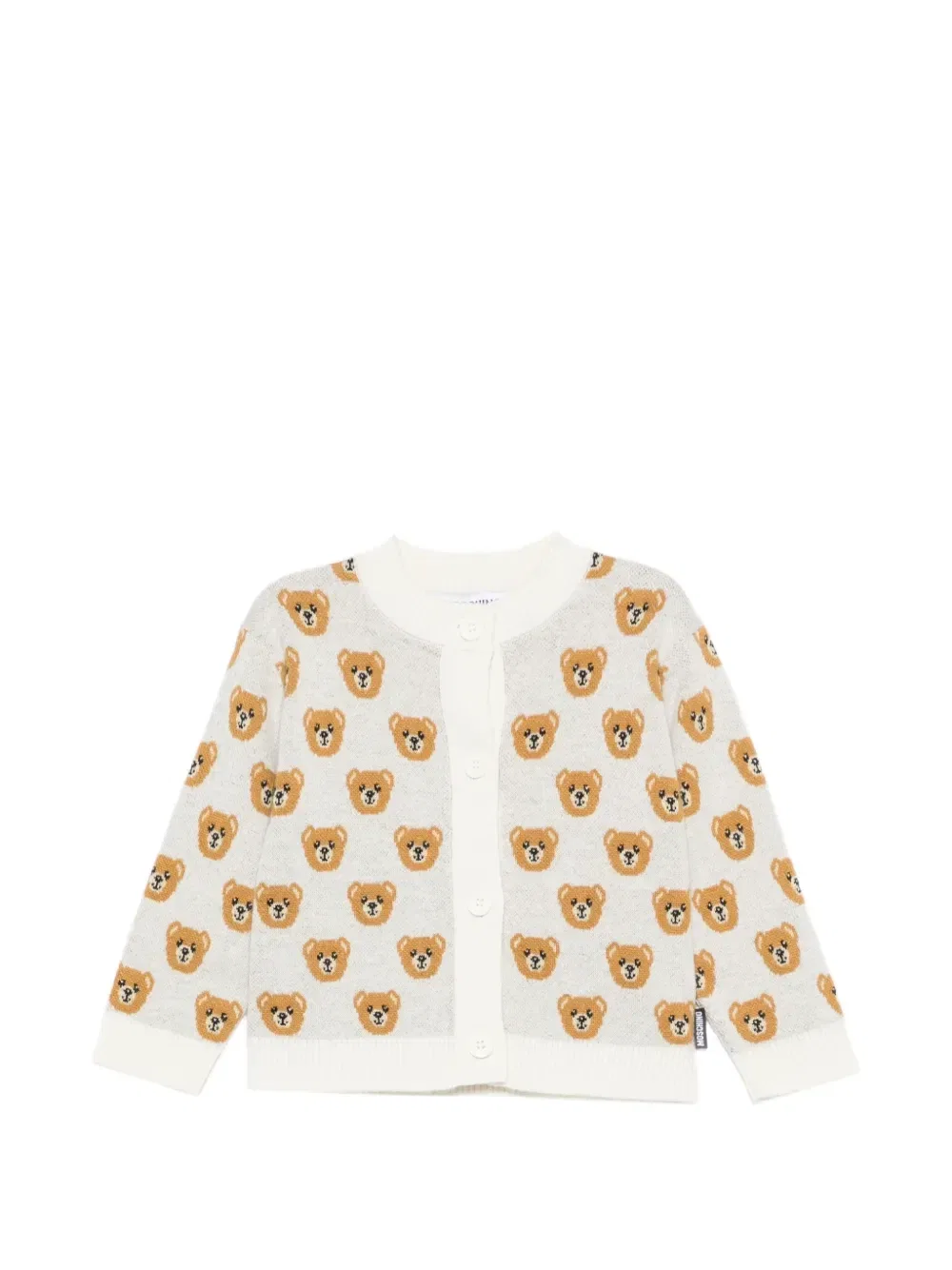 Кардиган с узором в виде мишек Тедди Moschino Kids, бежевый