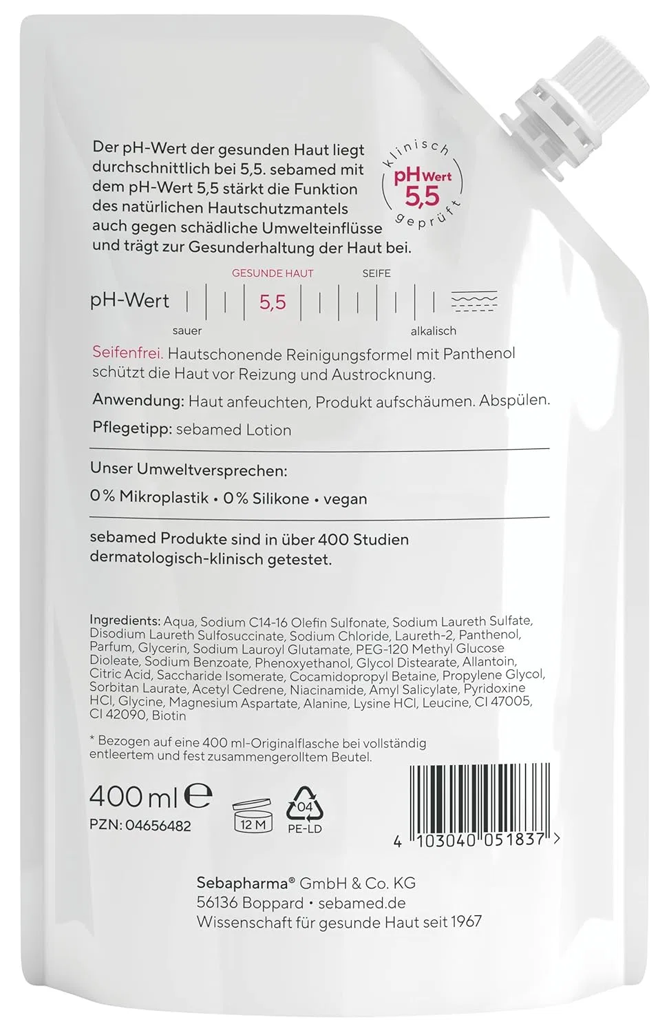 Эмульсия для умывания Sebamed Soap-free, 400 мл, Белый — фото 2