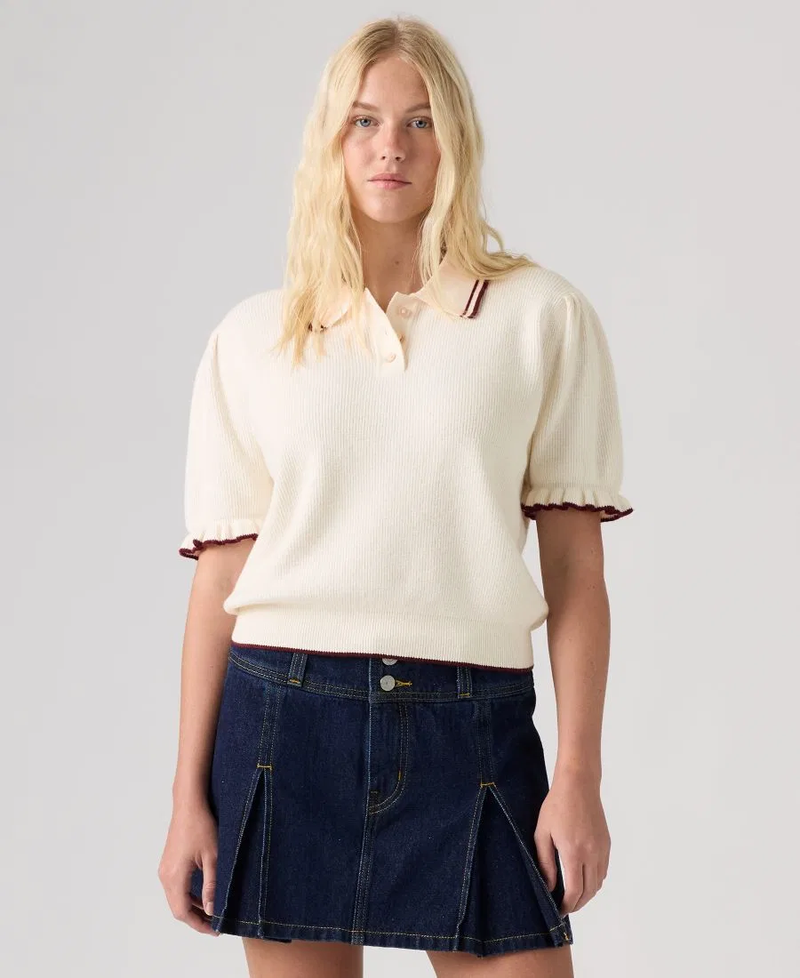 Женская футболка-поло с коротким рукавом Premium Pull-On Levi's, Egret / Cabernet