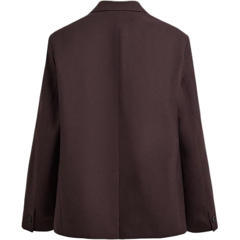 Мужской деловой костюм с воротником, бордовый, ZARA, Burgundy — фото 3