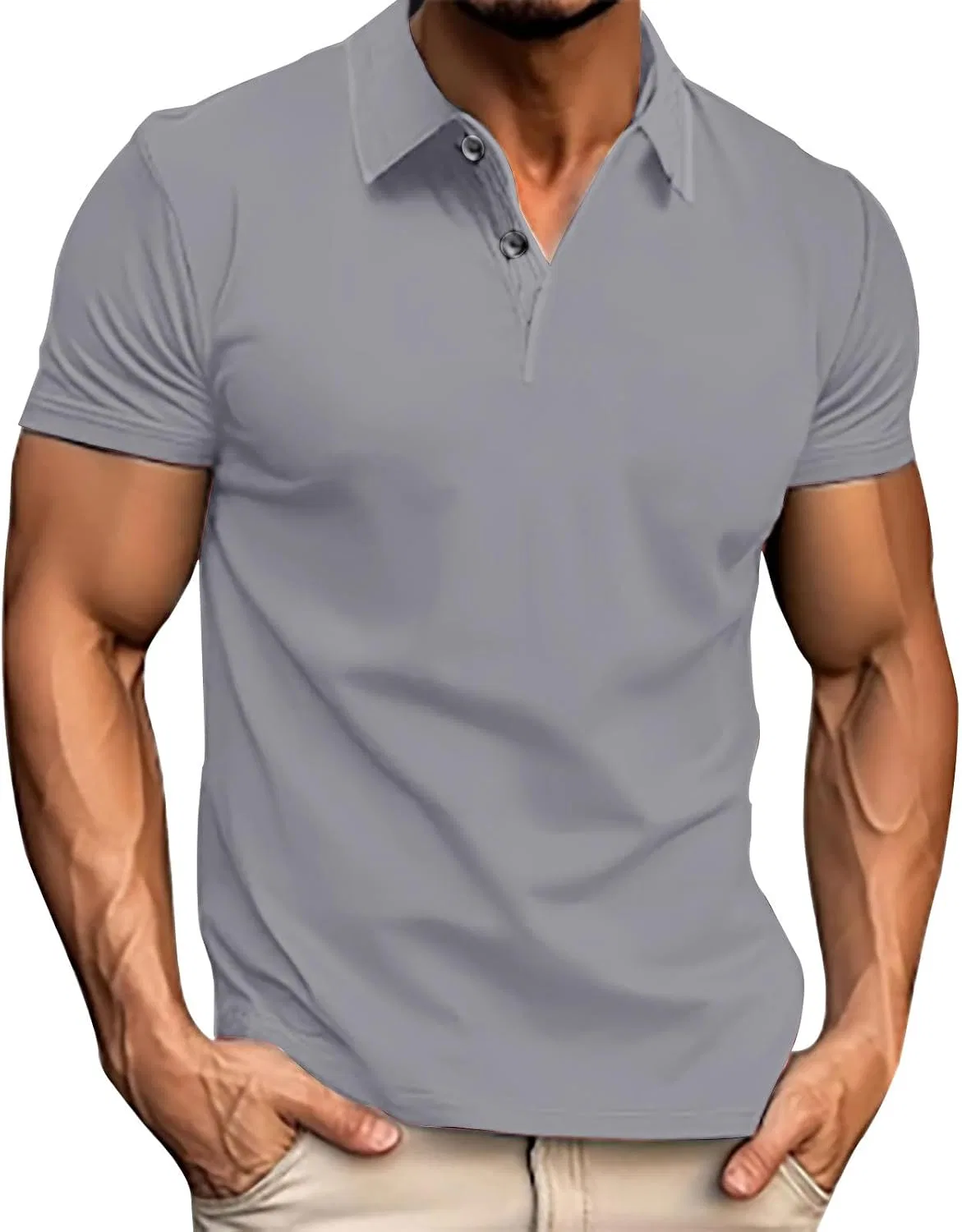 Мужская футболка с V-образным вырезом Muscle Tops, Grey