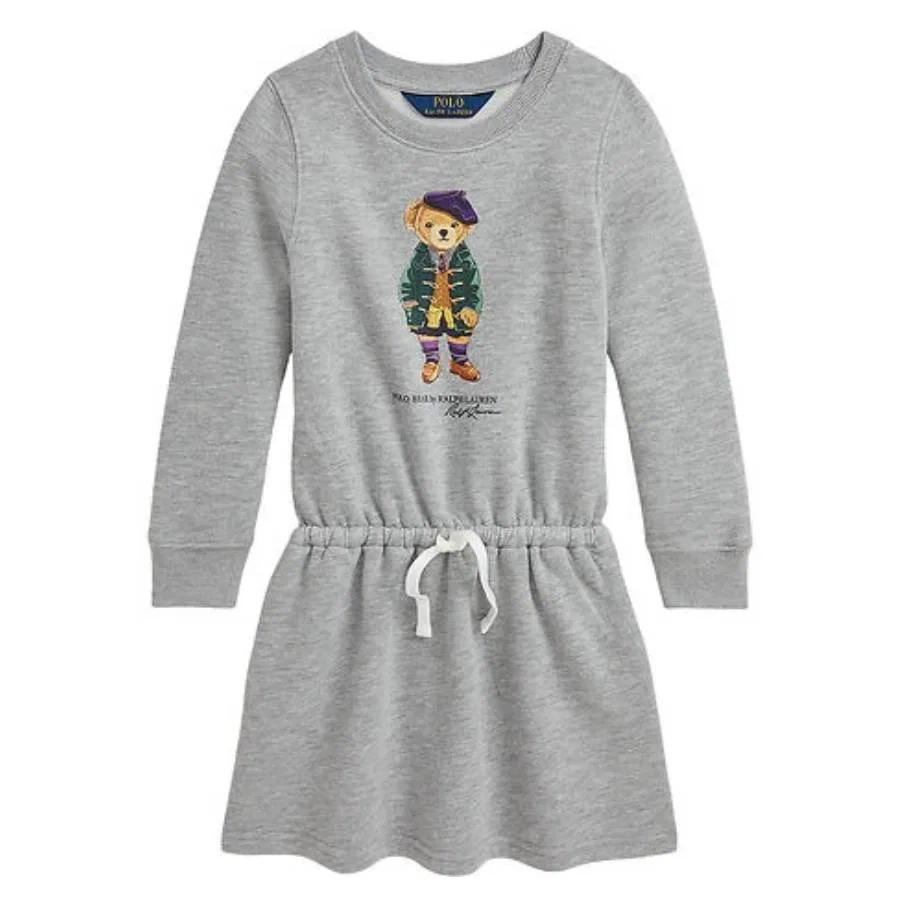 Платье из футера с длинным рукавом Kids Polo Bear Long-Sleeve Fleece Dress Polo Ralph Lauren, Andover Heather