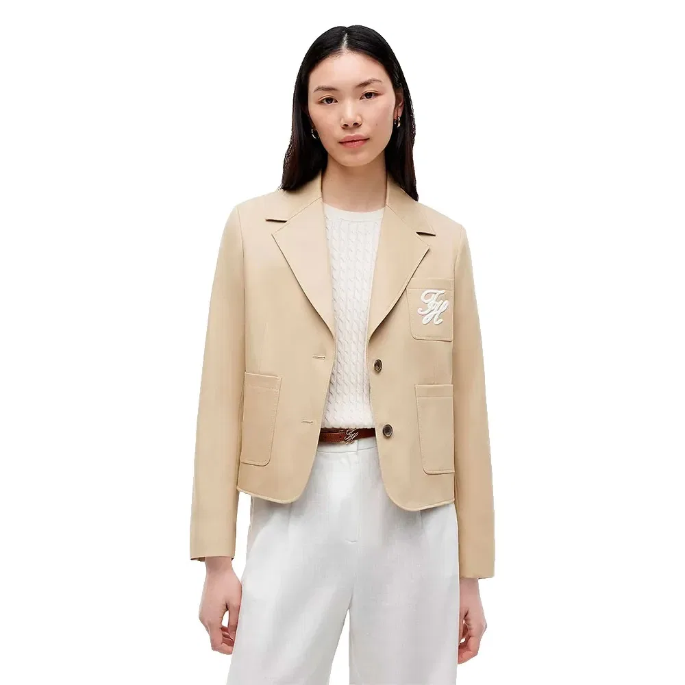 Женский хлопковый блейзер Tommy hilfiger, Beige