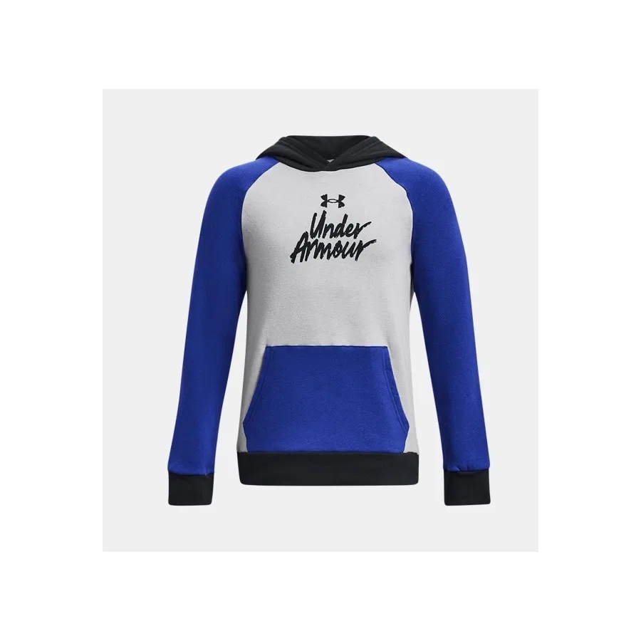Свитшот детский с капюшоном Rival Fleece Script Colorblock Under Armour, Синий