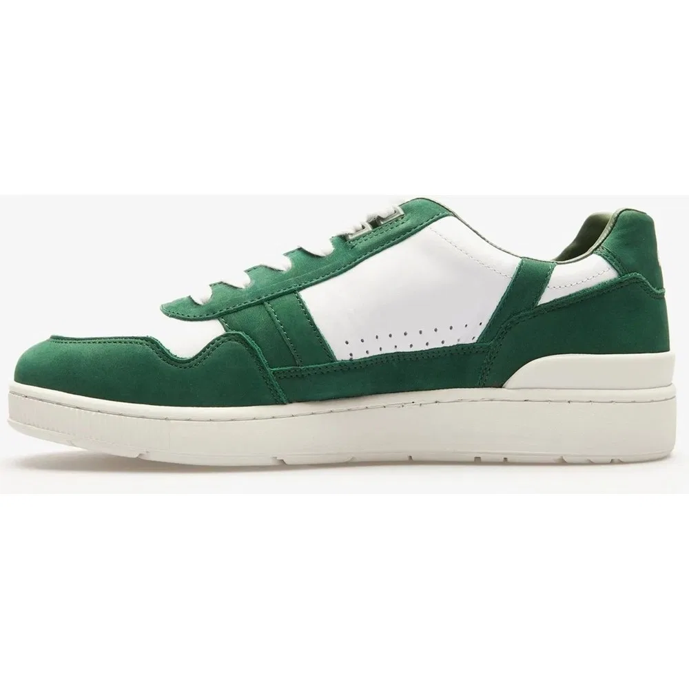 Детские кроссовки кожаные на шнуровке T-Clip Leather Lacoste, White Green — фото 2