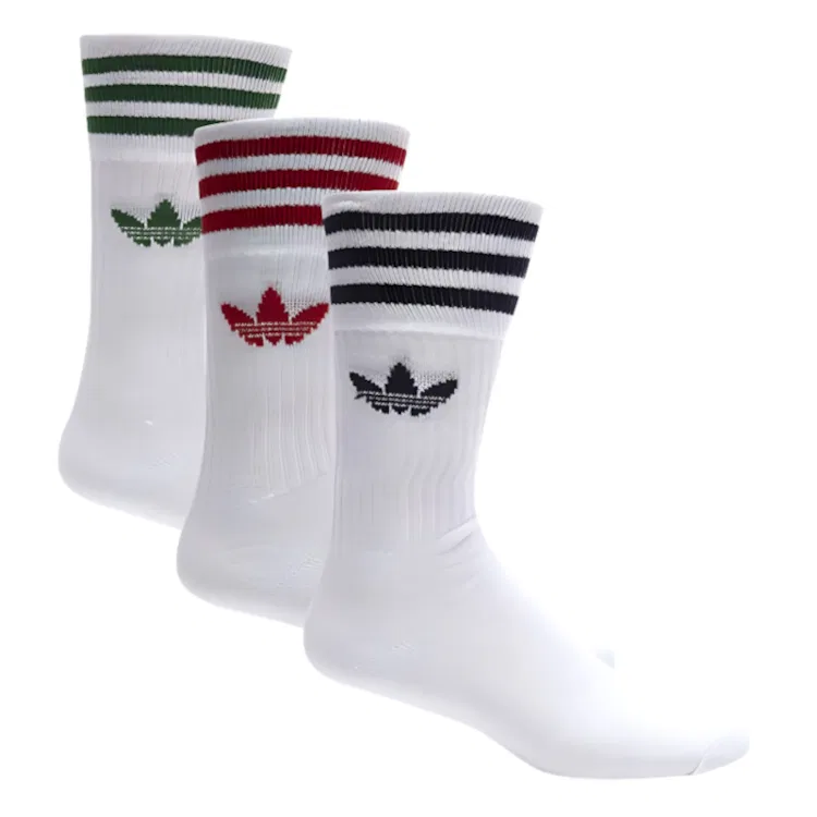 Носки Adidas Originals, 3 пары, Красный/Синий/Зеленый — фото 4