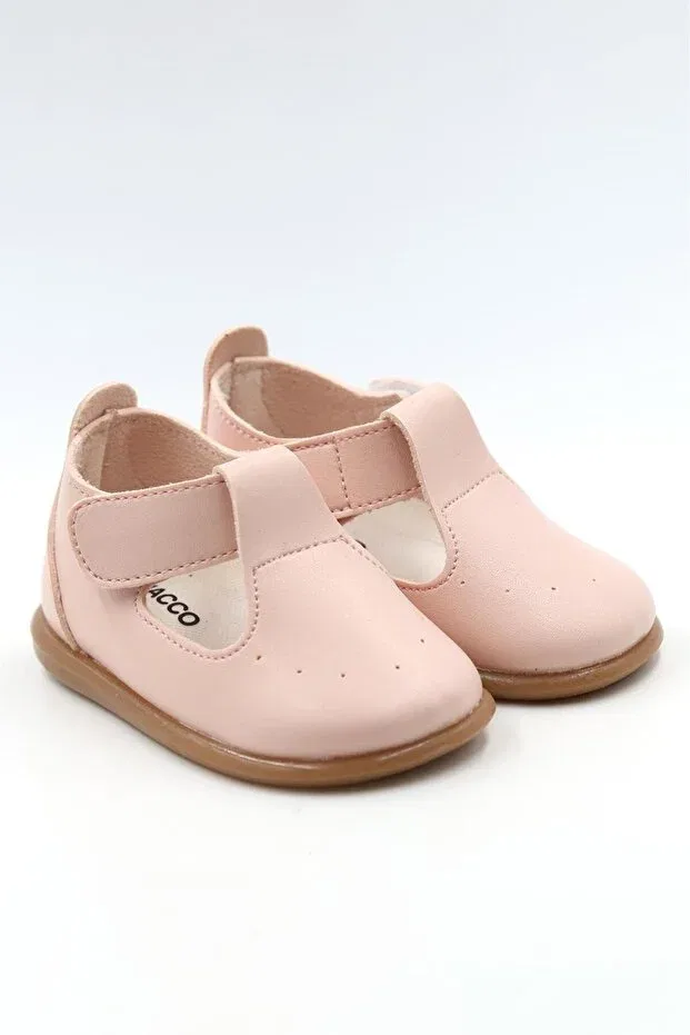 Детские ортопедические туфли для мальчиков на липучке Osi first step Macco Shoes, Powder