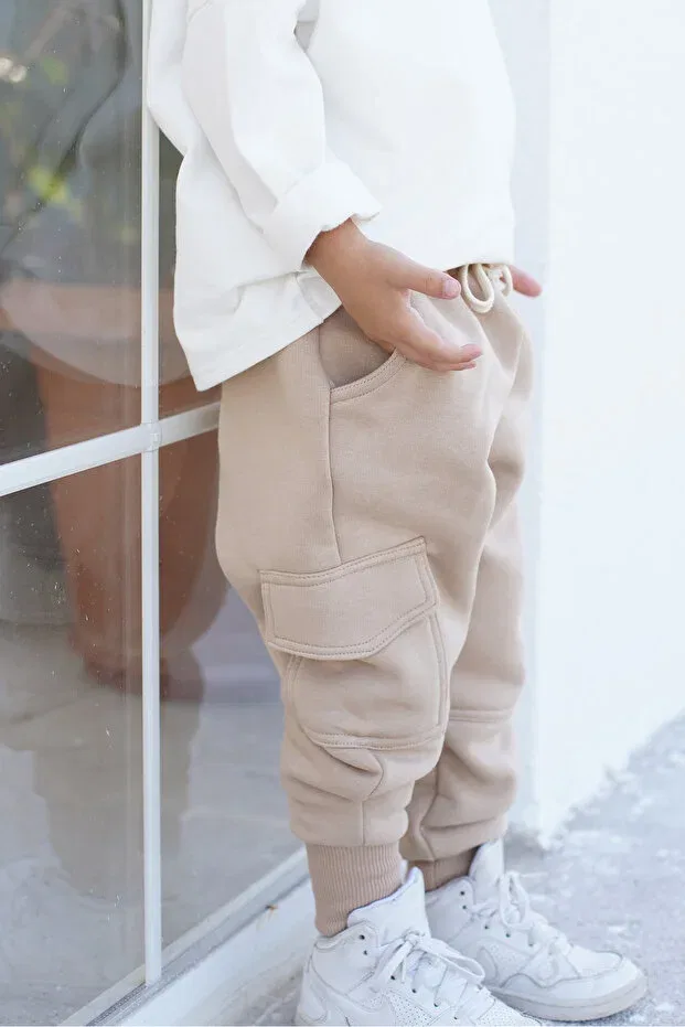 Детские спортивные штаны для мальчиков с утеплением Catz Kids, Taupe