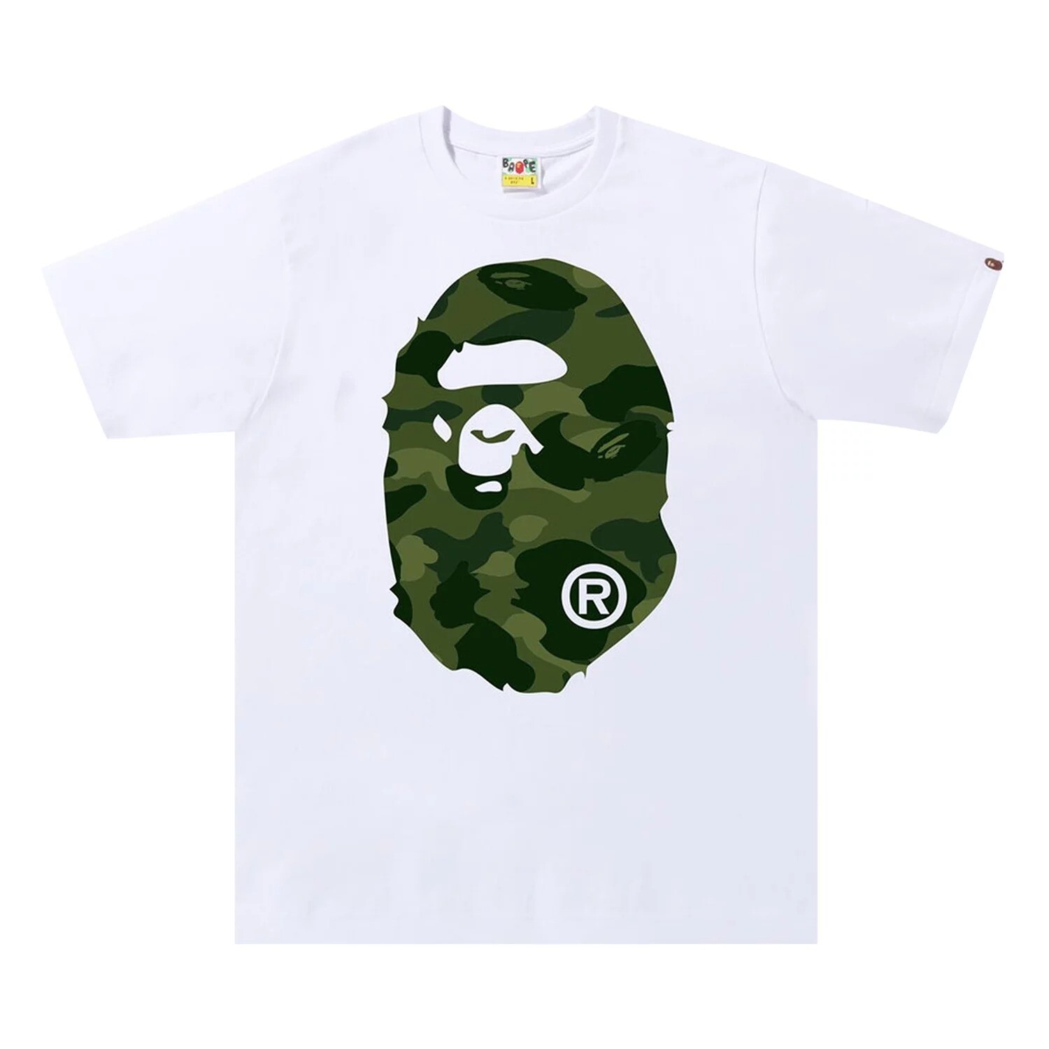 

Футболка Bape Color Camo Big Ape Head, белый/зеленый