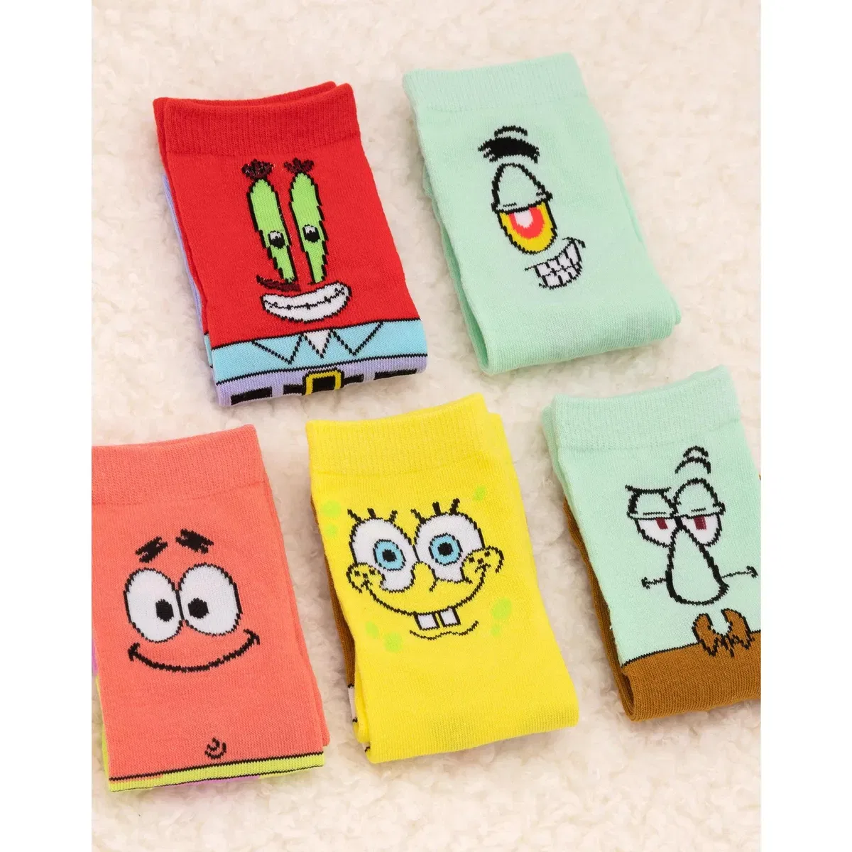 Носки детские с принтом Multi-Character Spongebob Squarepants, Multi — фото 2
