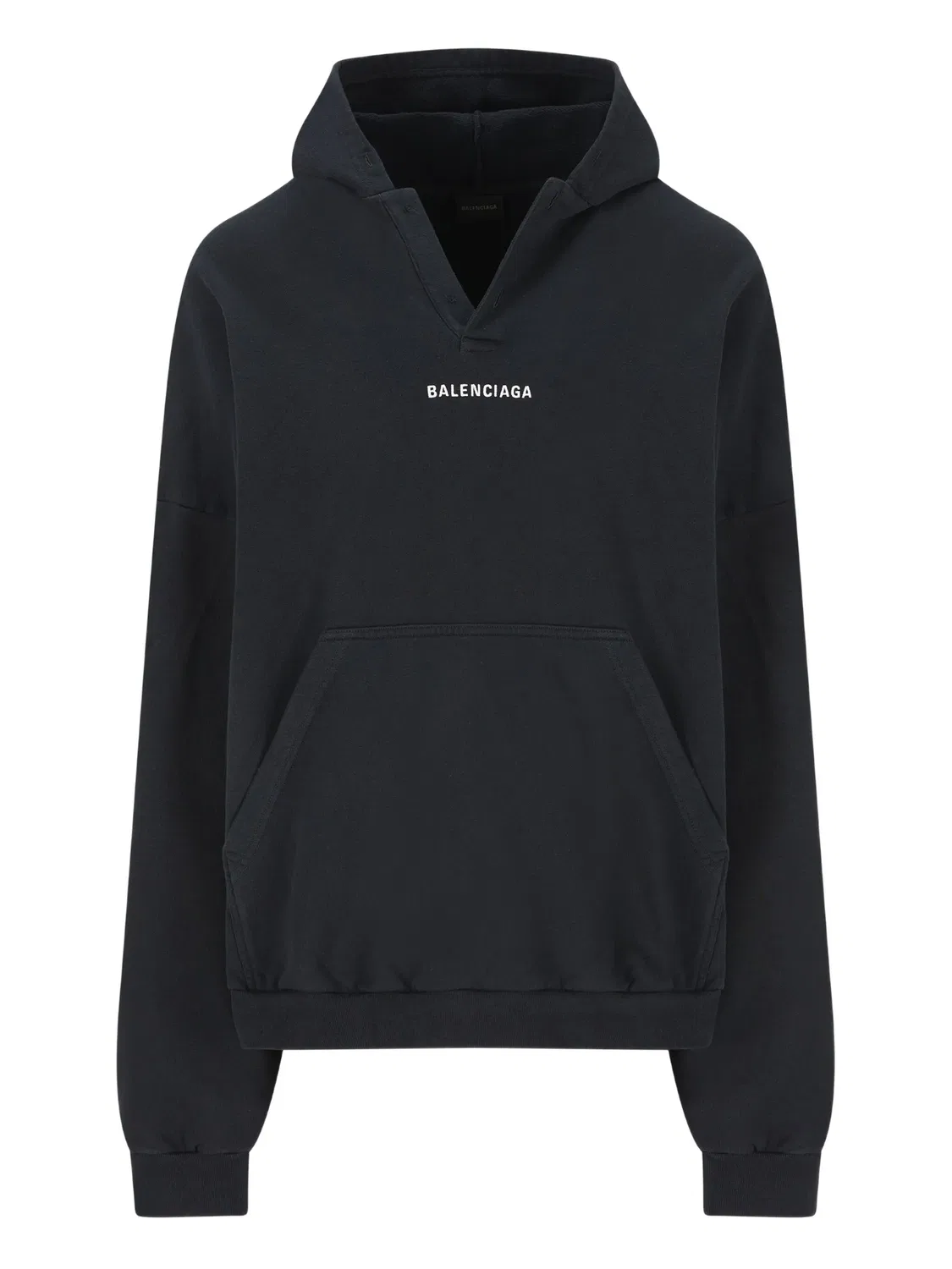 Худи с логотипом из хлопка Balenciaga, черный