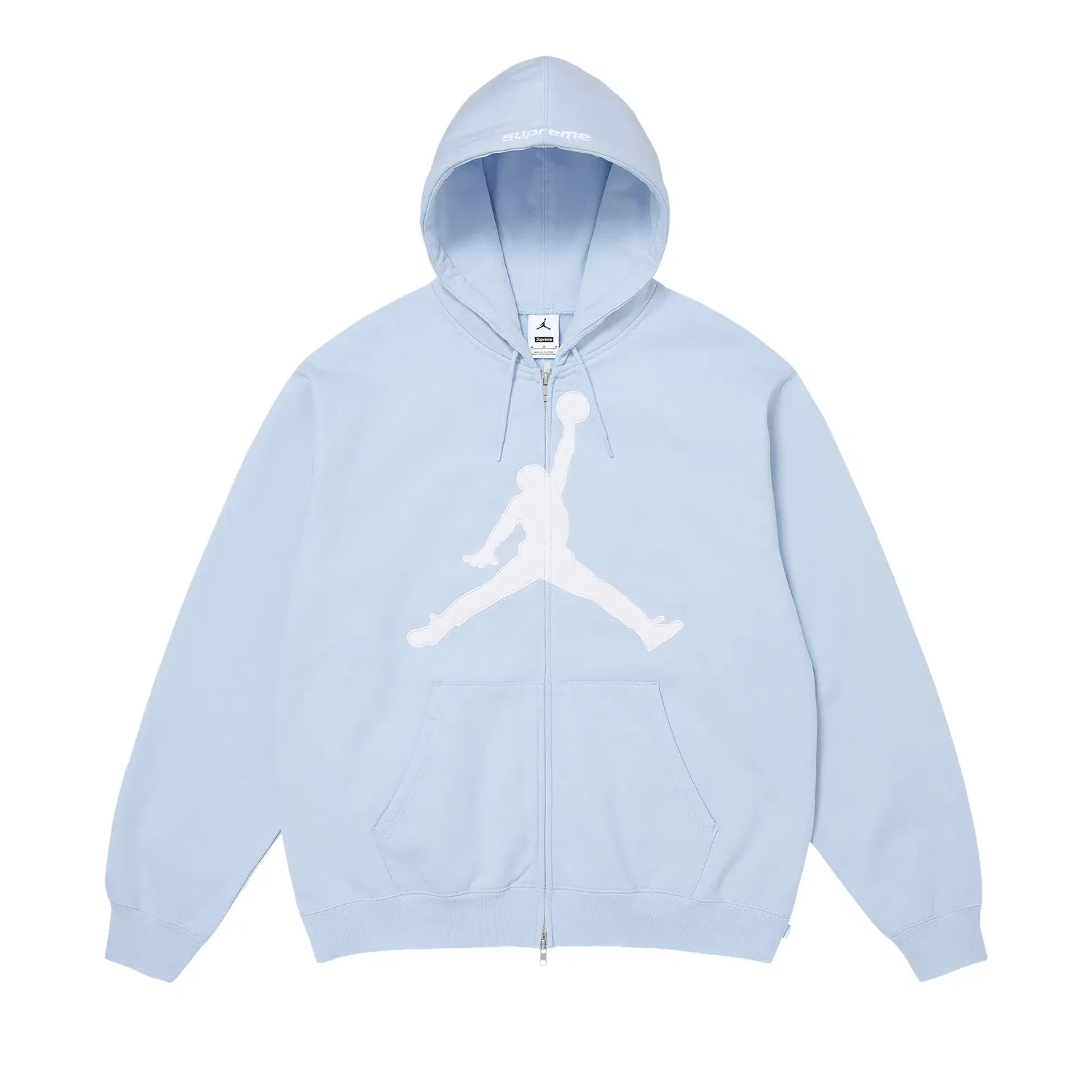 Толстовка Supreme x Jordan на молнии с капюшоном, синий