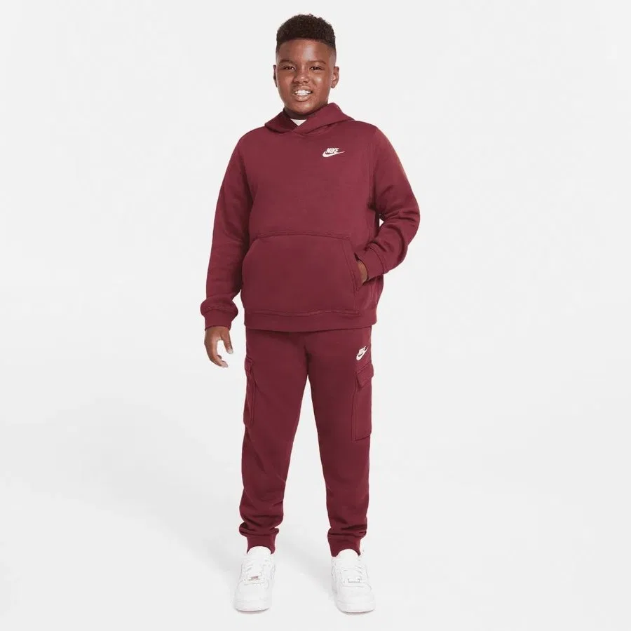 Детский худи с капюшоном Nike Sportswear Club, Бордовый — фото 2