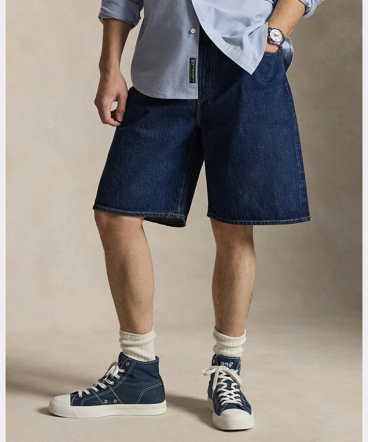 Мужские джинсовые шорты Rivington Relaxed POLO RALPH LAUREN, Blue — фото 3
