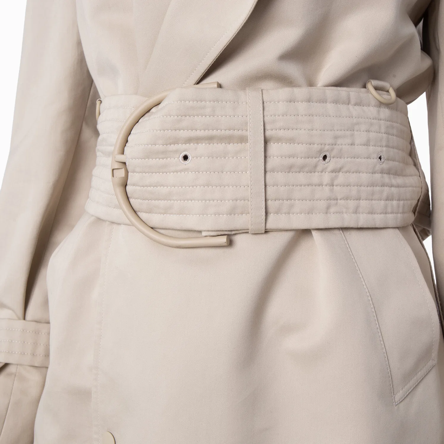 Пальто-тренч с поясом Mid-Length Belted Trench Coat Burberry, Oat — фото 3