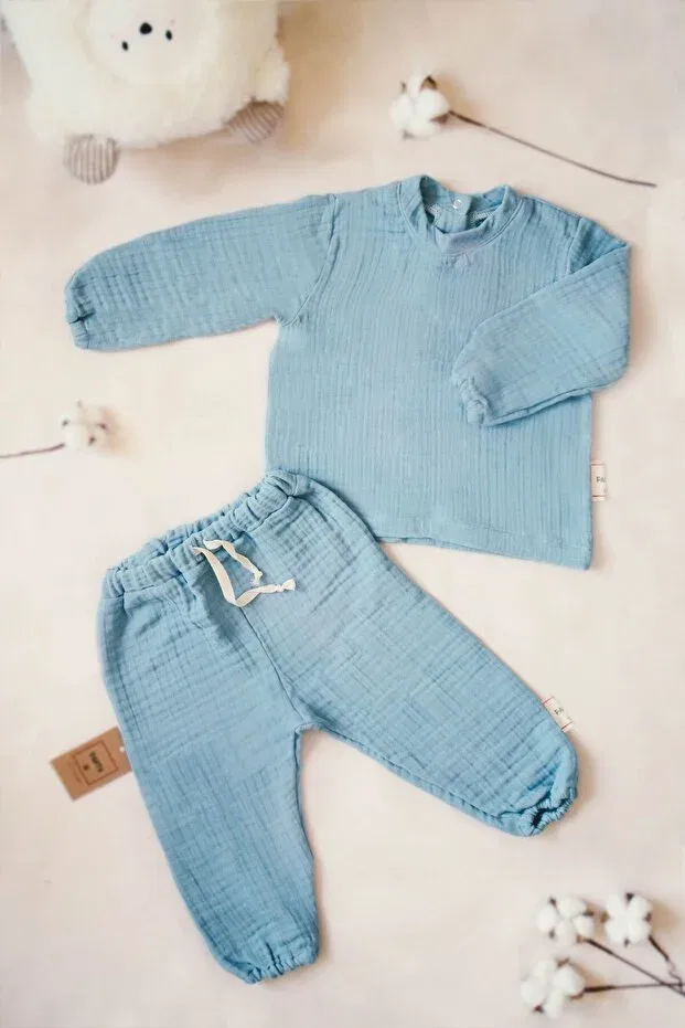 Детское для девочек свитшот хлопковый Pahta, Indigo Blue — фото 3