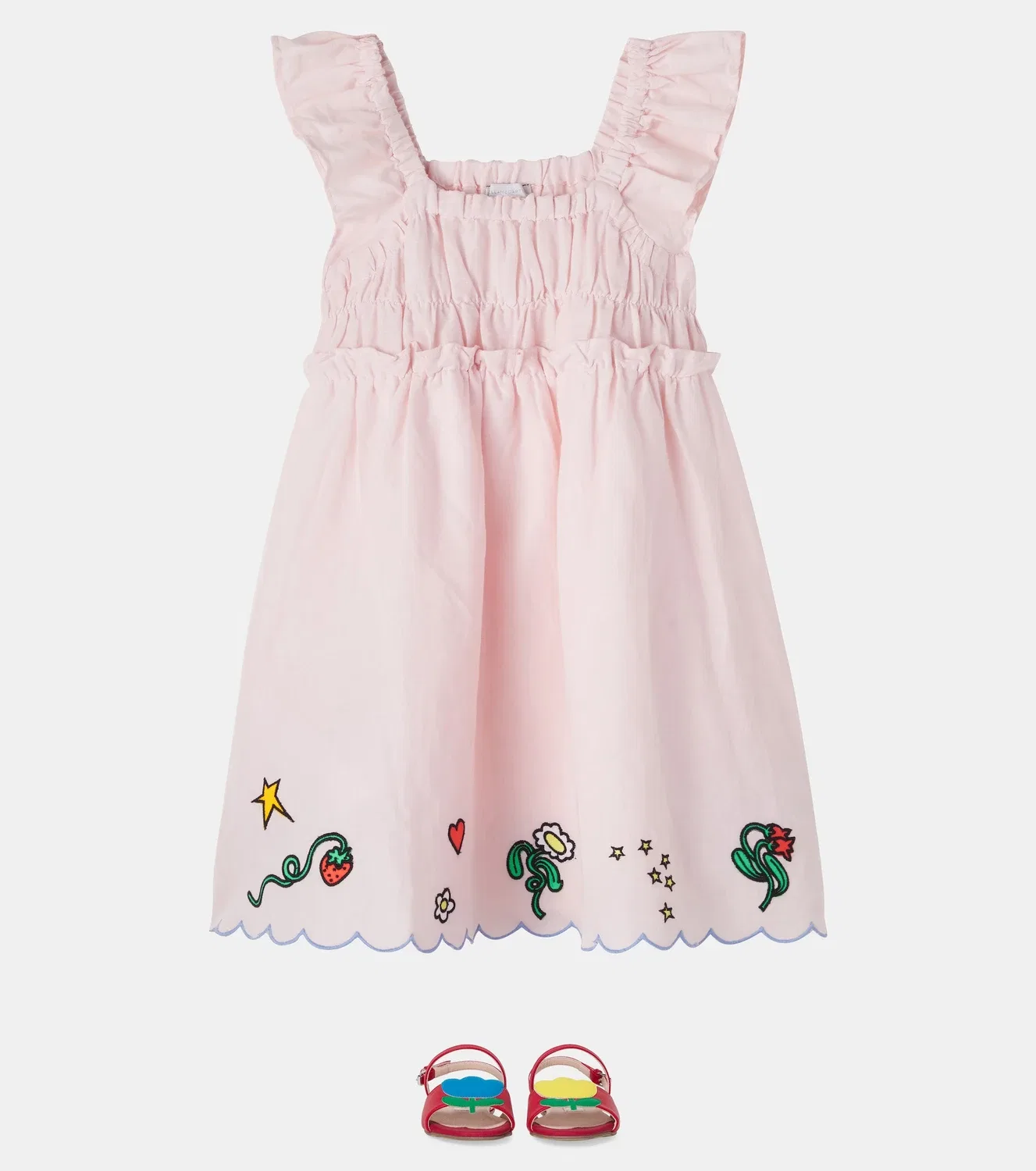 Платье с фестончатым подолом Stella Mccartney Kids, розовый — фото 2