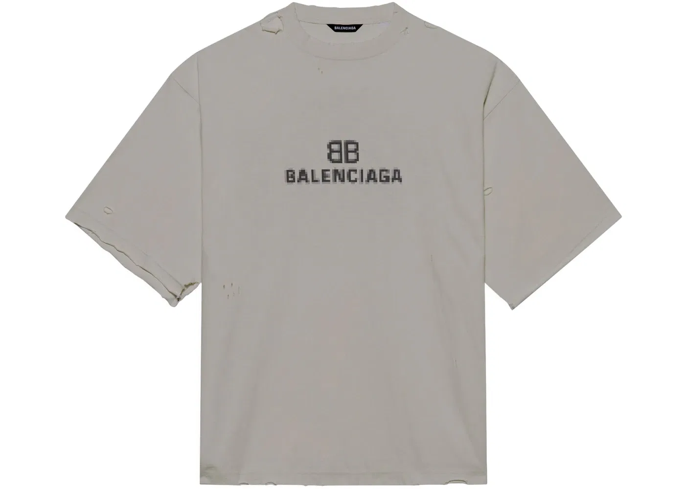 Унисекс футболка свободного кроя BB Pixel Boxy Balenciaga, Grey