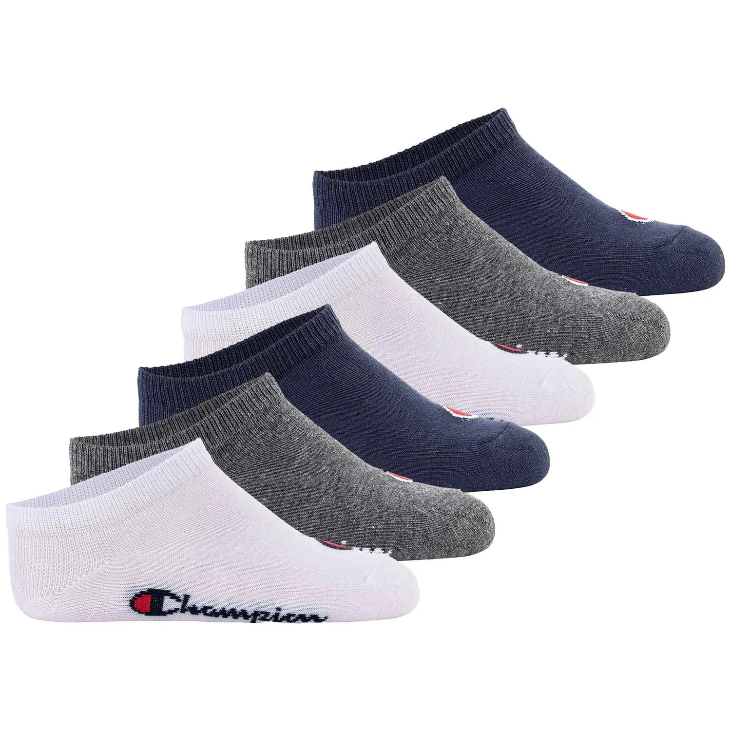 Детские носки-слипоны с логотипом Champion, 6 пар, Цвет: Mint Blue