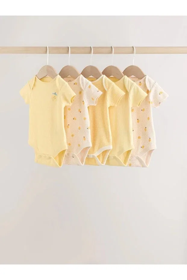Детское боди-комбинезон с коротким рукавом с принтом Next Baby, Yellow